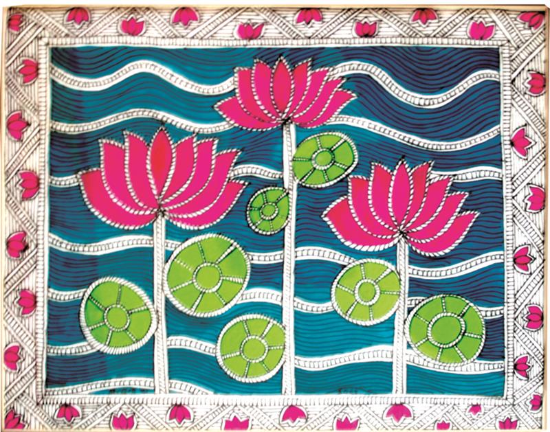 lotus madhubani art